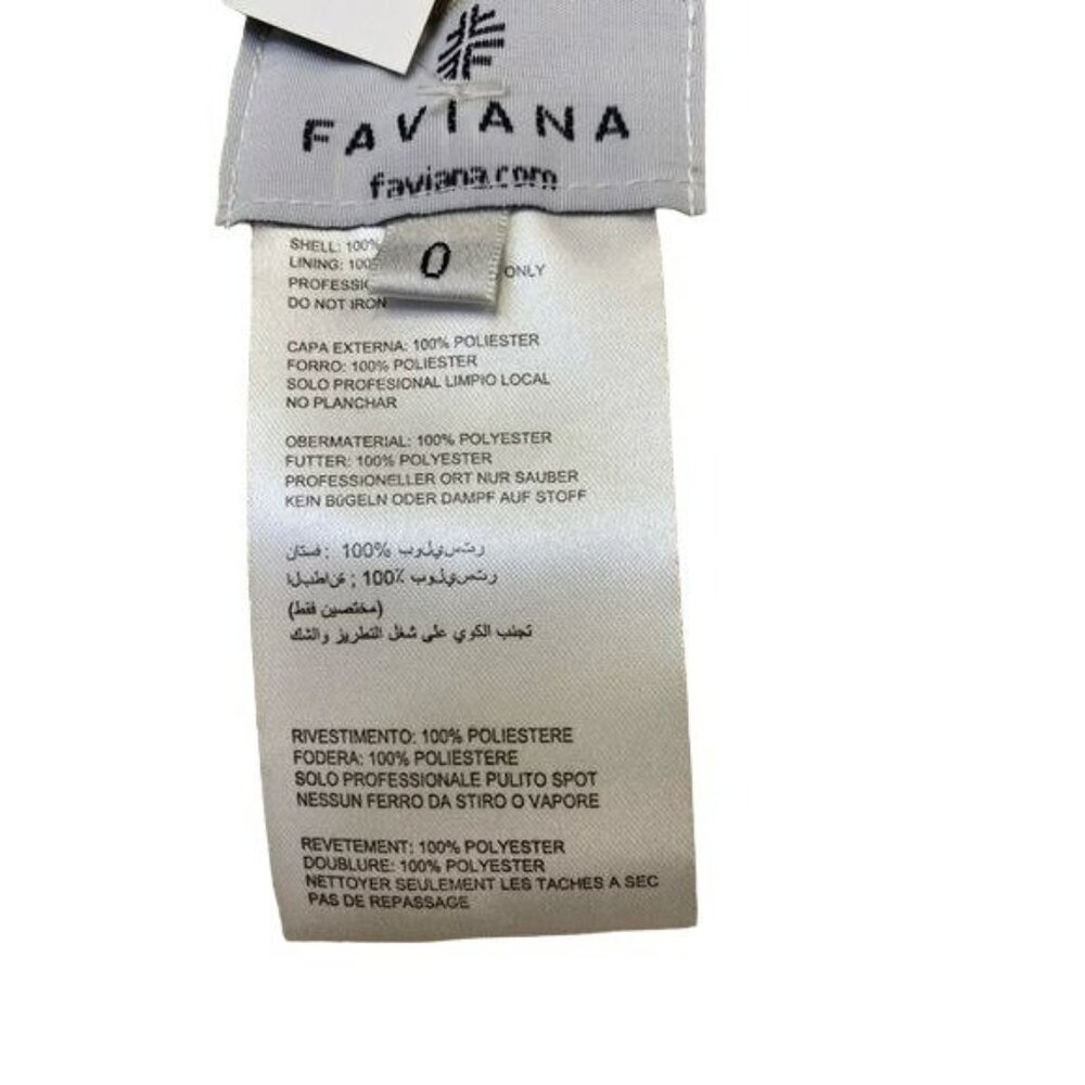 Faviana Shimmery Platinum V-Neck Open Back Evening Gown 10257 Size 0 NWT - Picture 4 of 5